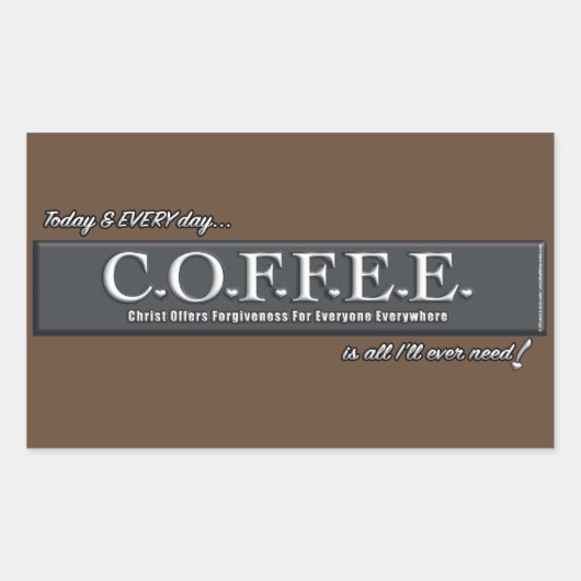 C.O.F.E.E. Aufkleber Art Christliches Herz (Vorderseite)