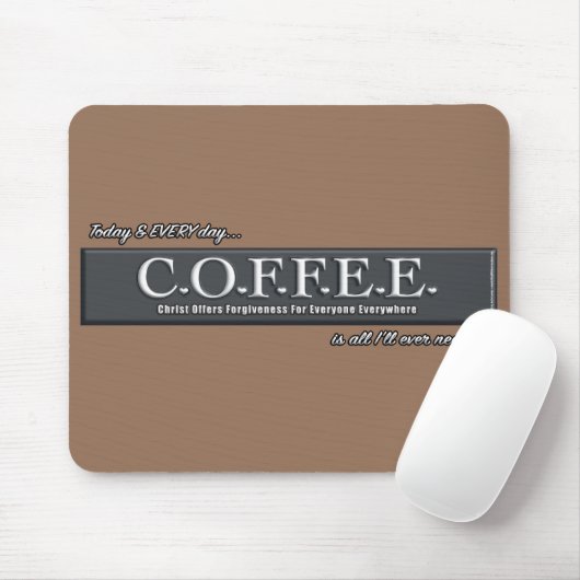 C.O.F.F.E.E. ❤ Mousepad christliche Akronym-Kunst (Mit Mouse)
