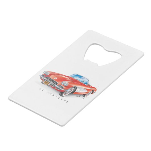 C-ONE AUTOMOBILE ART GELDBEUTEL FLASCHENÖFFNER (Vorderseite Schrägansicht)