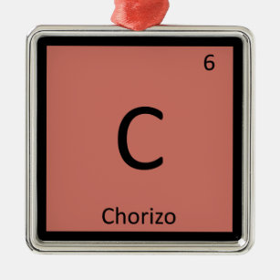 C - Periodisches Symbol für Chorizo-Chemie Silbernes Ornament