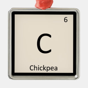 C - Periodisches Tabellensymbol für Chickpea Chemi Silbernes Ornament
