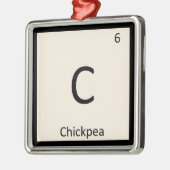 C - Periodisches Tabellensymbol für Chickpea Chemi Silbernes Ornament (Links)