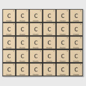 C - Periodisches Tabellensymbol für Chowder Chemis Geschenkpapier (Flach)