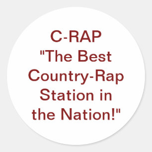 C-RAP Country-Rap Hankamer Artjunkhaus Comic Kunst Runder Aufkleber