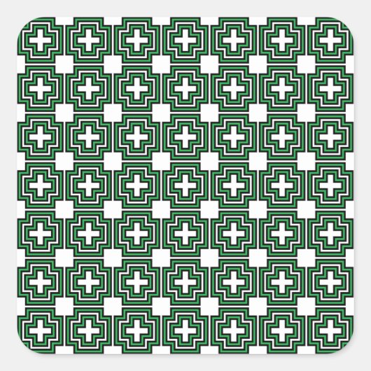 C&S Green Quadratischer Aufkleber (Vorderseite)