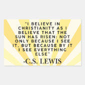 C.S. Lewis quote sticker- Christianity Rechteckiger Aufkleber (Vorderseite)