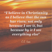 C. S. Lewis Zitat zum Christentum Aufkleber (Vorderseite)