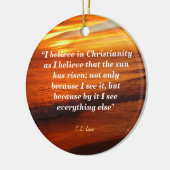 C. S. Lewis Zitat zum Christentum Keramik Ornament (Links)