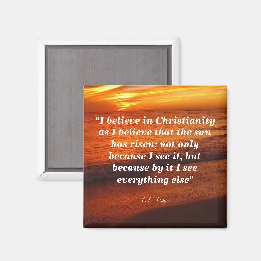 C. S. Lewis Zitat zum Christentum Magnet (Vorderseite/Rückseite)