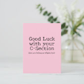 C-Section-Viel Glück: Funny Customizable Postkarte (Stehend Vorderseite)