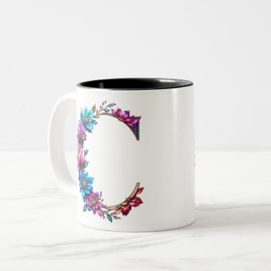 C Tasse - Blumendesign für Geschenke (Vorderseite Links)