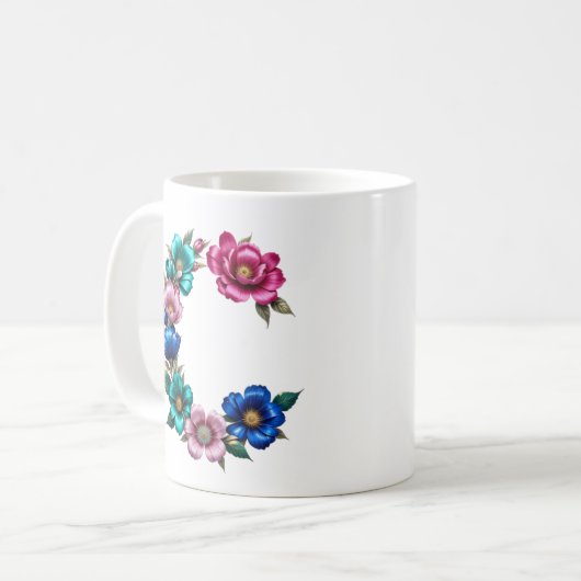 C Tasse - Blumendesign für Geschenke (Vorderseite Links)
