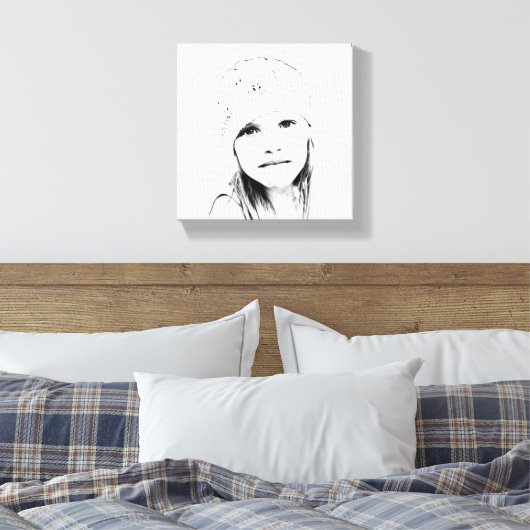 C Vector in Schwarz und Weiß Leinwanddruck (Insitu (Schlafzimmer))