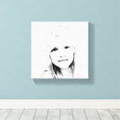 C Vector in Schwarz und Weiß Leinwanddruck (Insitu (Holzboden))