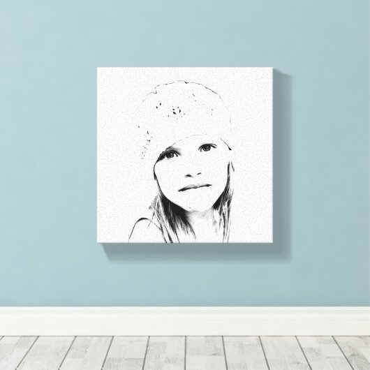 C Vector in Schwarz und Weiß Leinwanddruck (Insitu (Holzboden))