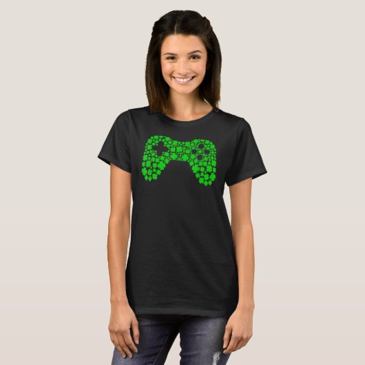 C Video Game Controller St Patrick's Day Boys Gam T-Shirt (Vorne ganz)