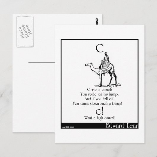C war ein Kamel Postkarte (Vorne/Hinten)