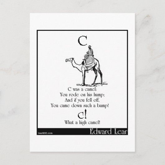 C war ein Kamel Postkarte (Vorderseite)