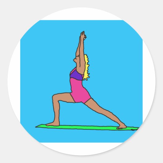 C Warrior Pose.jpg Runder Aufkleber (Vorderseite)