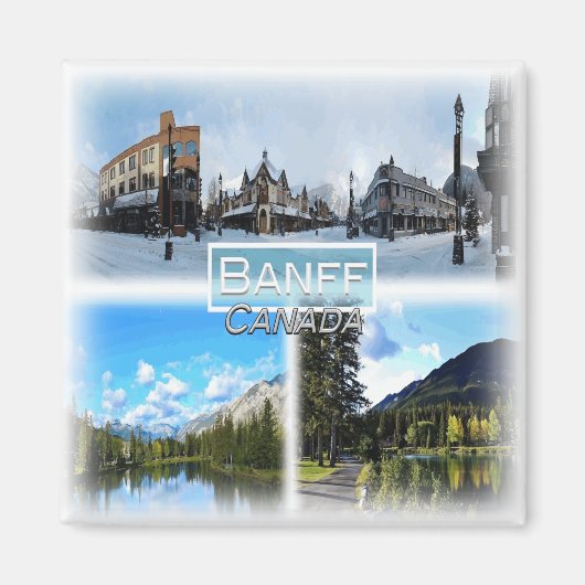 CA0028 Amerika, Kanada, Banff, Bow River, Kühlschr Magnet (Vorne)