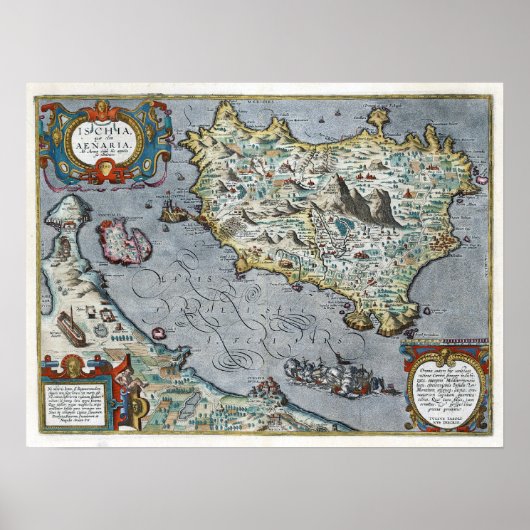ca. 1610 Ischia Karte Poster (Vorne)
