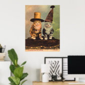 ca. 1900 Katzen in Hüten RPPC Poster (Heimbüro)