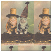 ca. 1900 Katzen in Hüten RPPC Stoff (Nahaufnahme)