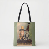ca. 1900 Katzen in Hüten RPPC Tasche (Vorderseite)