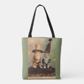 ca. 1900 Katzen in Hüten RPPC Tasche (Rückseite)
