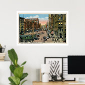 ca. 1900 Seattle First Avenue und Pioneer Square Poster (Heimbüro)