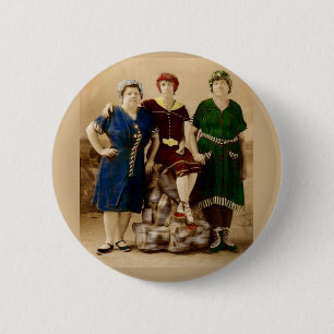 ca. 1910 Atlantic City Badeschönheiten RPPC Button