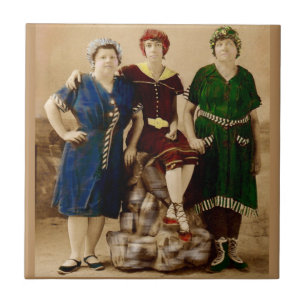 ca. 1910 Atlantic City Badeschönheiten RPPC Fliese