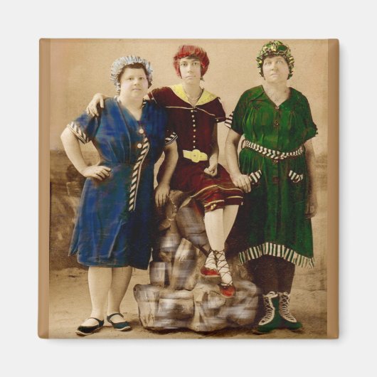 ca. 1910 Atlantic City Badeschönheiten RPPC Magnet (Vorne)