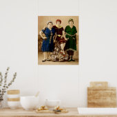 ca. 1910 Atlantic City Badeschönheiten RPPC Poster (Küche)