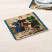 ca. 1910 Atlantic City Badeschönheiten RPPC Rechteckiger Pappuntersetzer (angewinkelt)