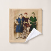 ca. 1910 Beauty Print Badhandtuch Set (Waschlappen)