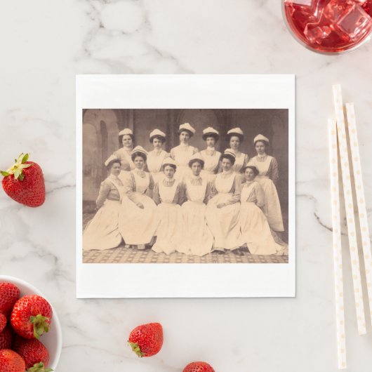 ca. 1914 Absolventen der Krankenpflegerschule Serviette (Beispiel)