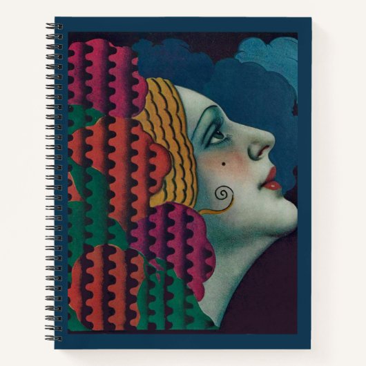 ca. 1930 Art Deco Frau Druck Notizblock (Vorderseite)