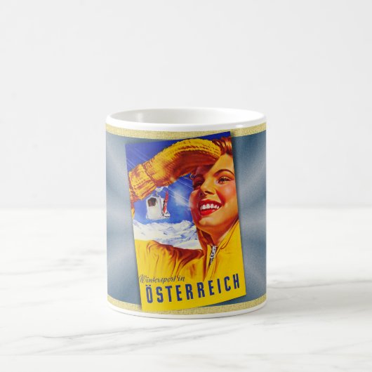 ca. 1950 Österreich Reiseplakat MCM Kaffeetasse (Mittel)