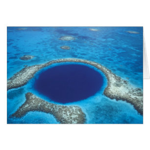CA, Belize. Luftansicht des Blue Hole (Durchmesser