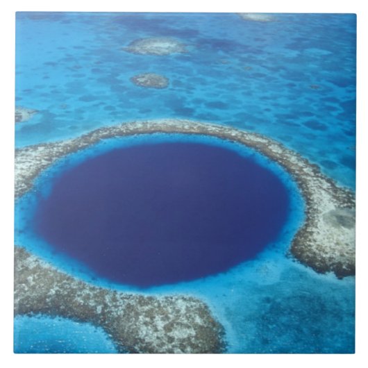 CA, Belize. Luftansicht des Blue Hole (Durchmesser Fliese (Vorderseite)