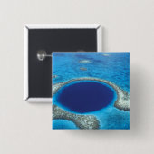 CA, Belize. Luftbild des Blauen Loch (Durchmesser) Button (Vorne & Hinten)
