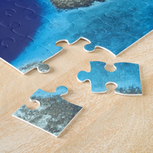 CA, Belize. Luftbild des Blauen Loch (Durchmesser) Puzzle (Seite)