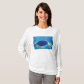 CA, Belize. Luftbild des Blauen Loch (Durchmesser) T-Shirt (Vorne ganz)