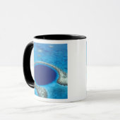 CA, Belize. Luftbild des Blauen Loch (Durchmesser) Tasse (Vorderseite Links)