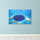 CA, Belize. Luftbild des Blauen Lochs (Durchmesser Leinwanddruck (Insitu (Holzboden))