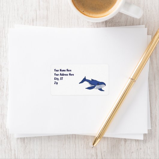 CA- Blue Whale Address Labels Adressaufkleber (Insitu)