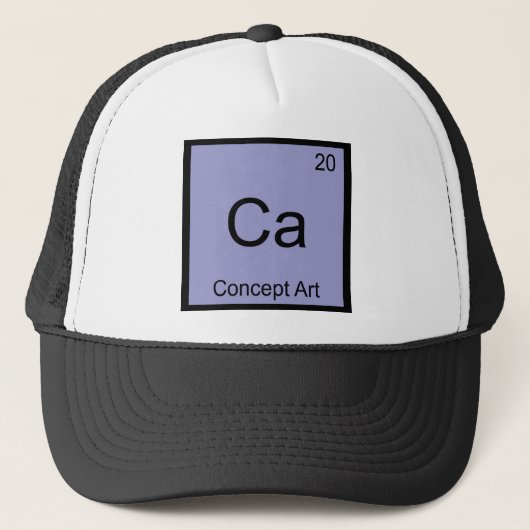CA - Concept Art Funny Chemistry Element Symbol Truckerkappe (Vorderseite)