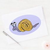 CA: Funny Cartoon Snail Oval Stickers (Umschlag)