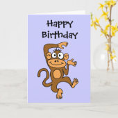 CA - Happy Dancing Monkey Karte (Gelbe Blume)